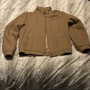 OUI Brown Wool Jacket with Stand Collar